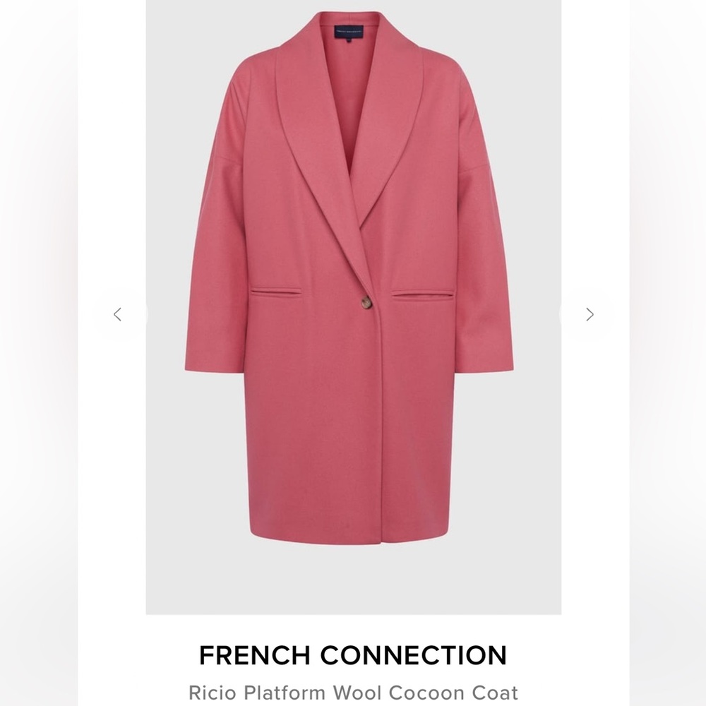 NWT French Connection | Ricio Platform Wool Cocoon Coat, size Large